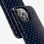 Marineblau mit goldenen Punkten